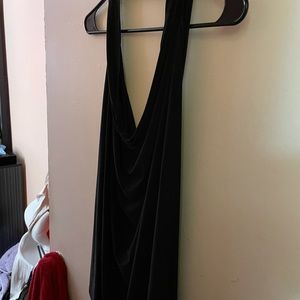 Satin black clubbing top